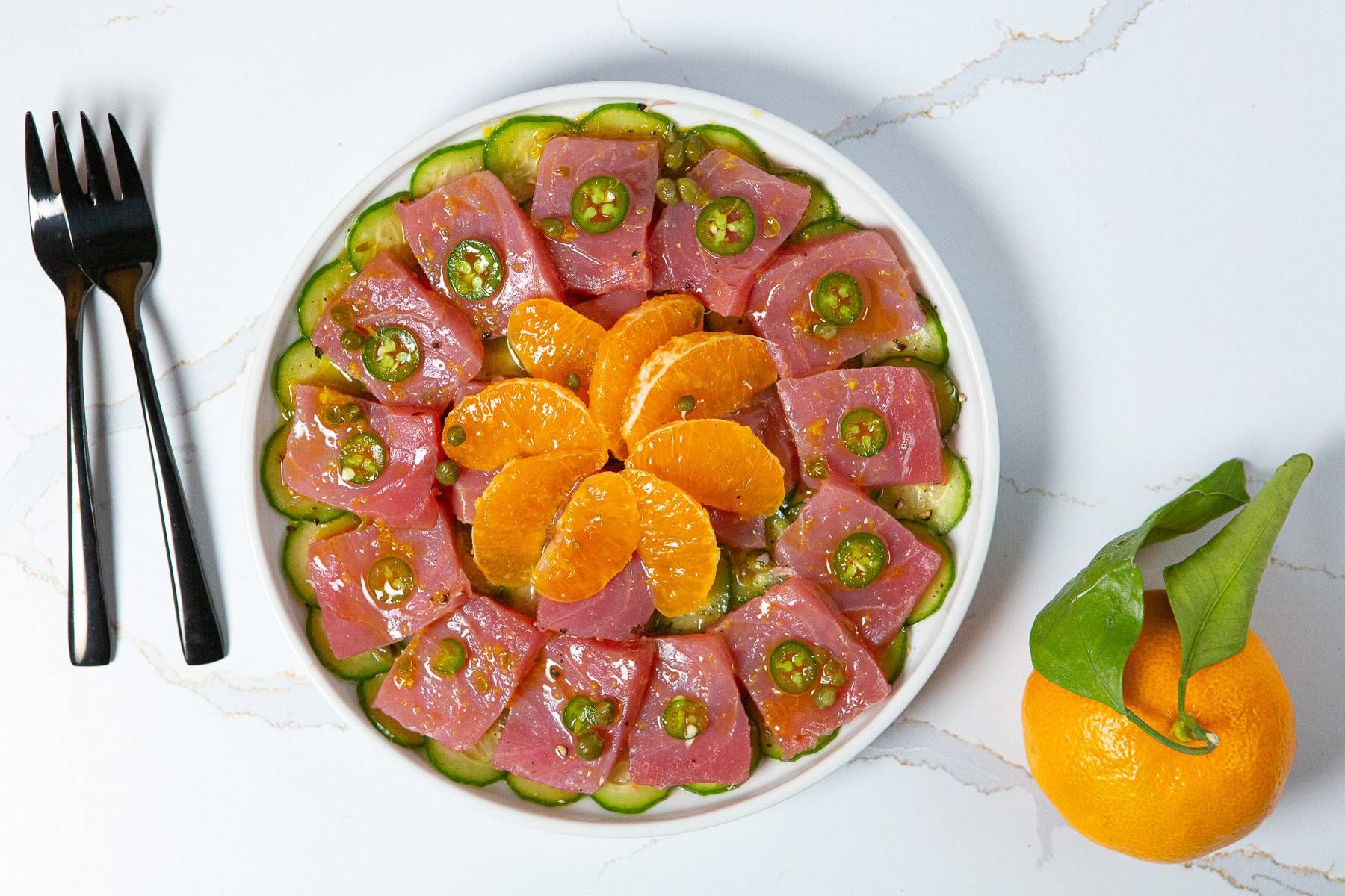 Ahi Tuna Crudo, Spicy Citrus Tuna Crudo, Crudo