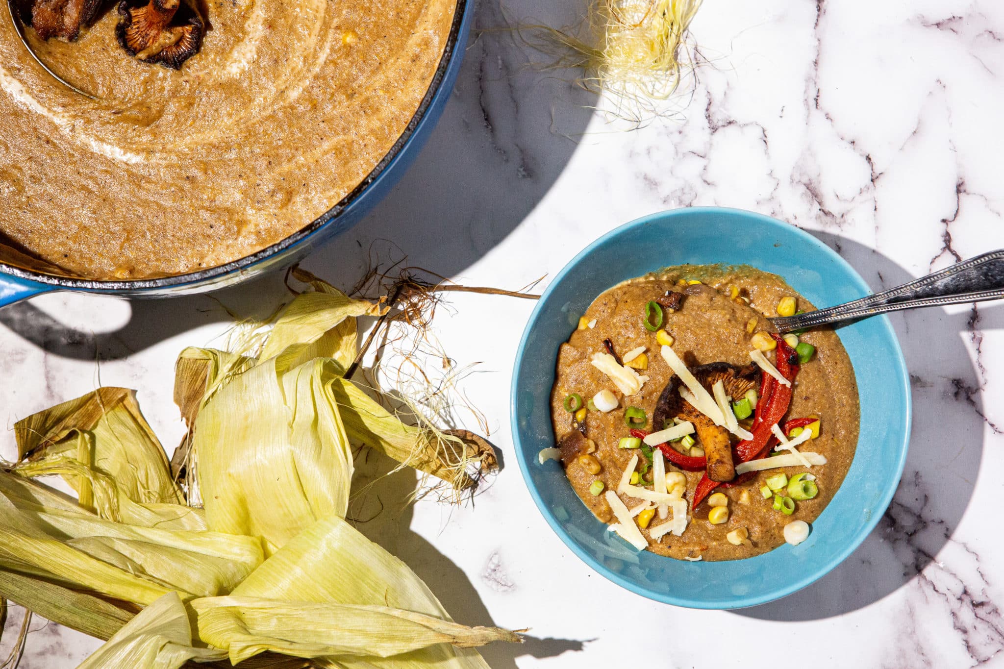 Creamy mushroom corn soup, corn,Chanterelle, chanterelle mushroom, golden chanterelle, chanterelles, golden chanterelles, chanterelle mushrooms