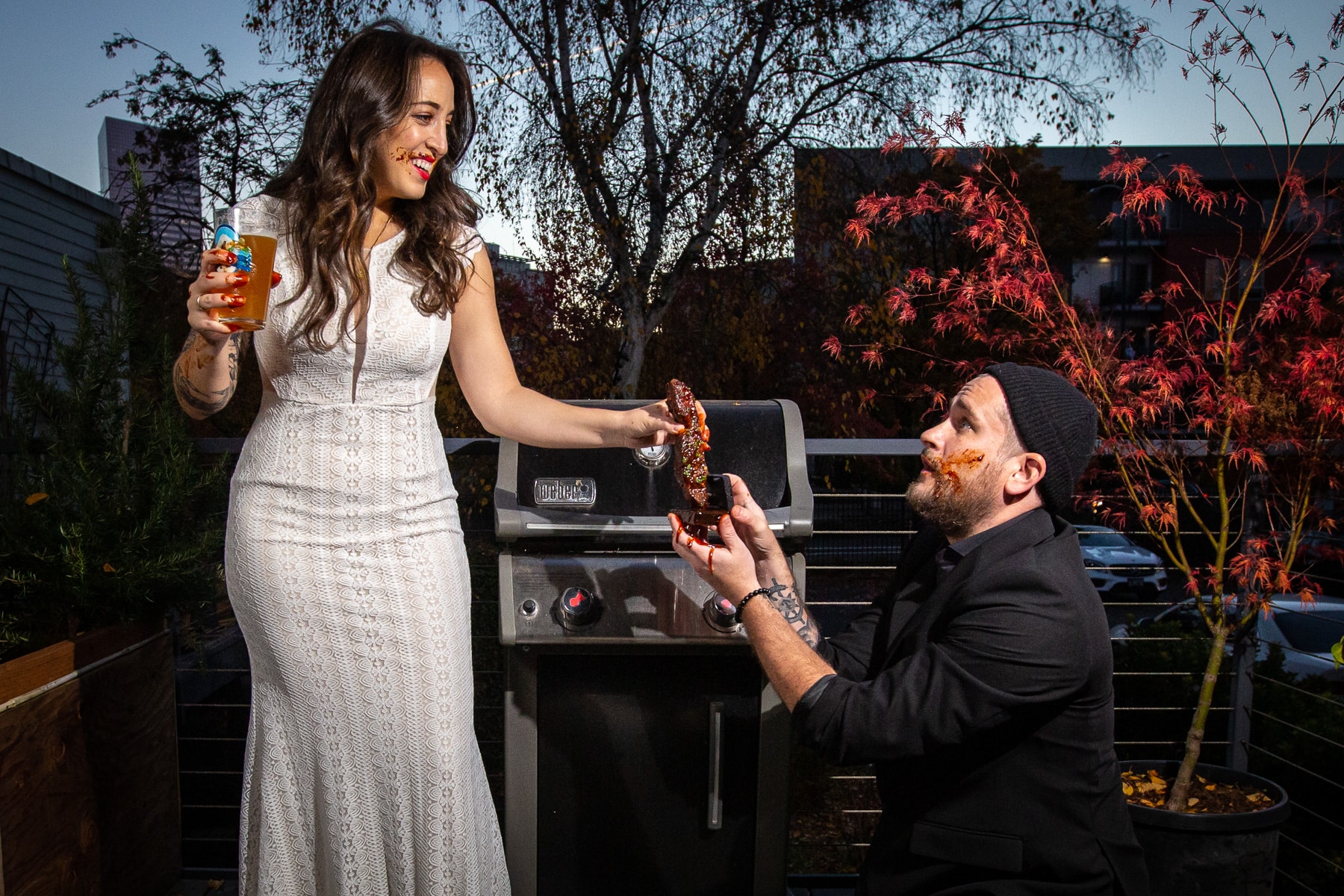 married for the meals, bride and sauce