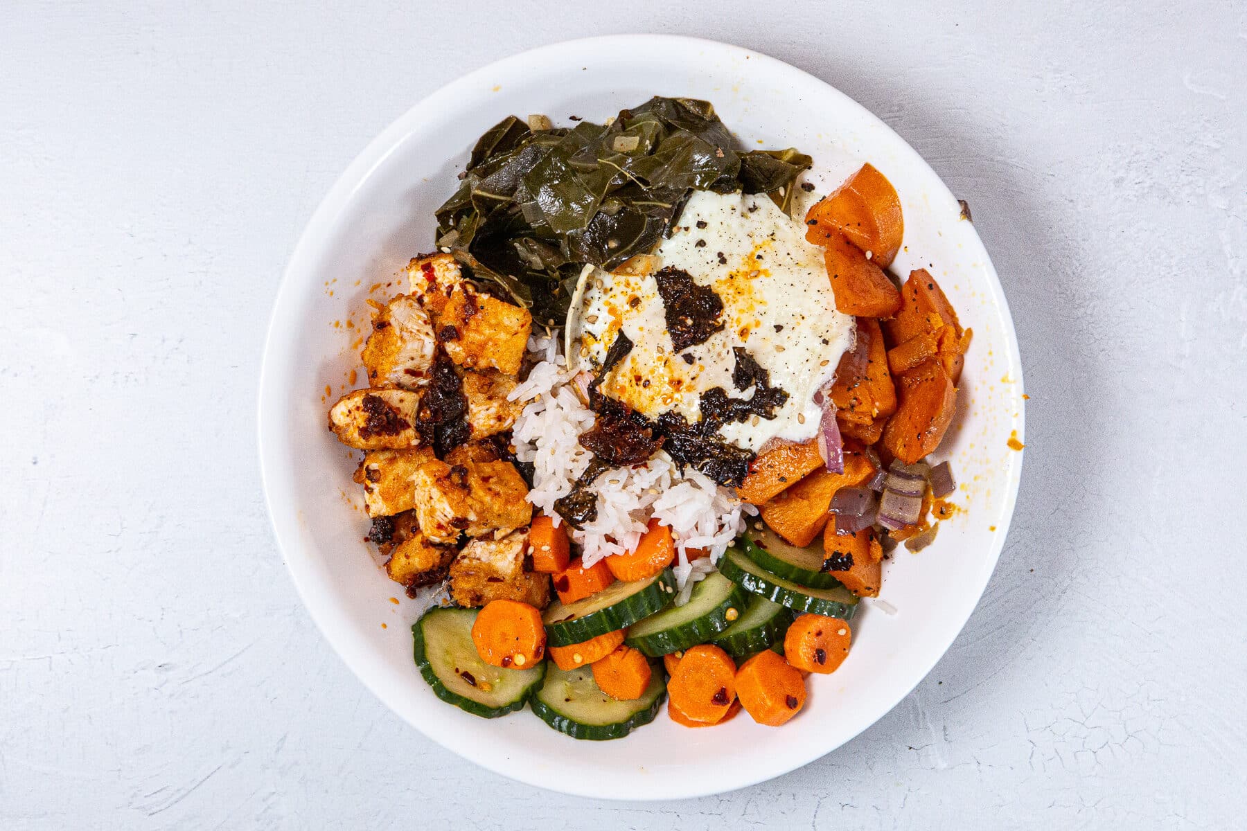 Fried Chicken Bibimbap, Bibimbap, chicken bibimbap,