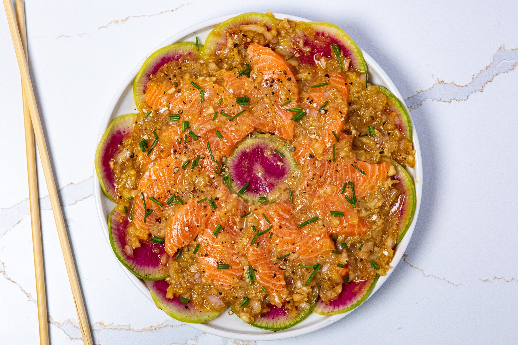 Salmon Crudo Ginger Soy Recipe, Salmon Crudo Ginger Soy, Salmon Crudo, Salmon, Crudo