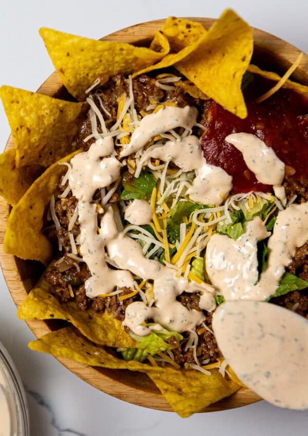 Buffalo Ranch Dressing, Buffalo Ranch Sauce, Ranch Dressing, Spicy Ranch Dressing, taco salad