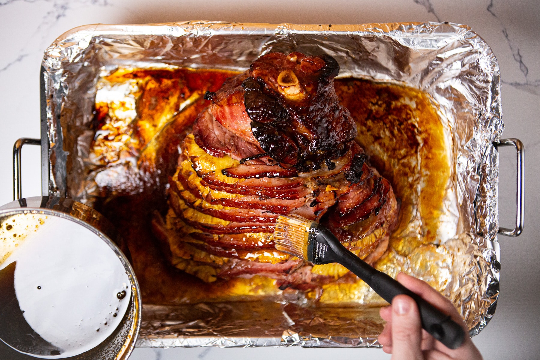 Pineapple honey glazed ham, ham, whole ham, jalapeño & pineapple glazed ham,