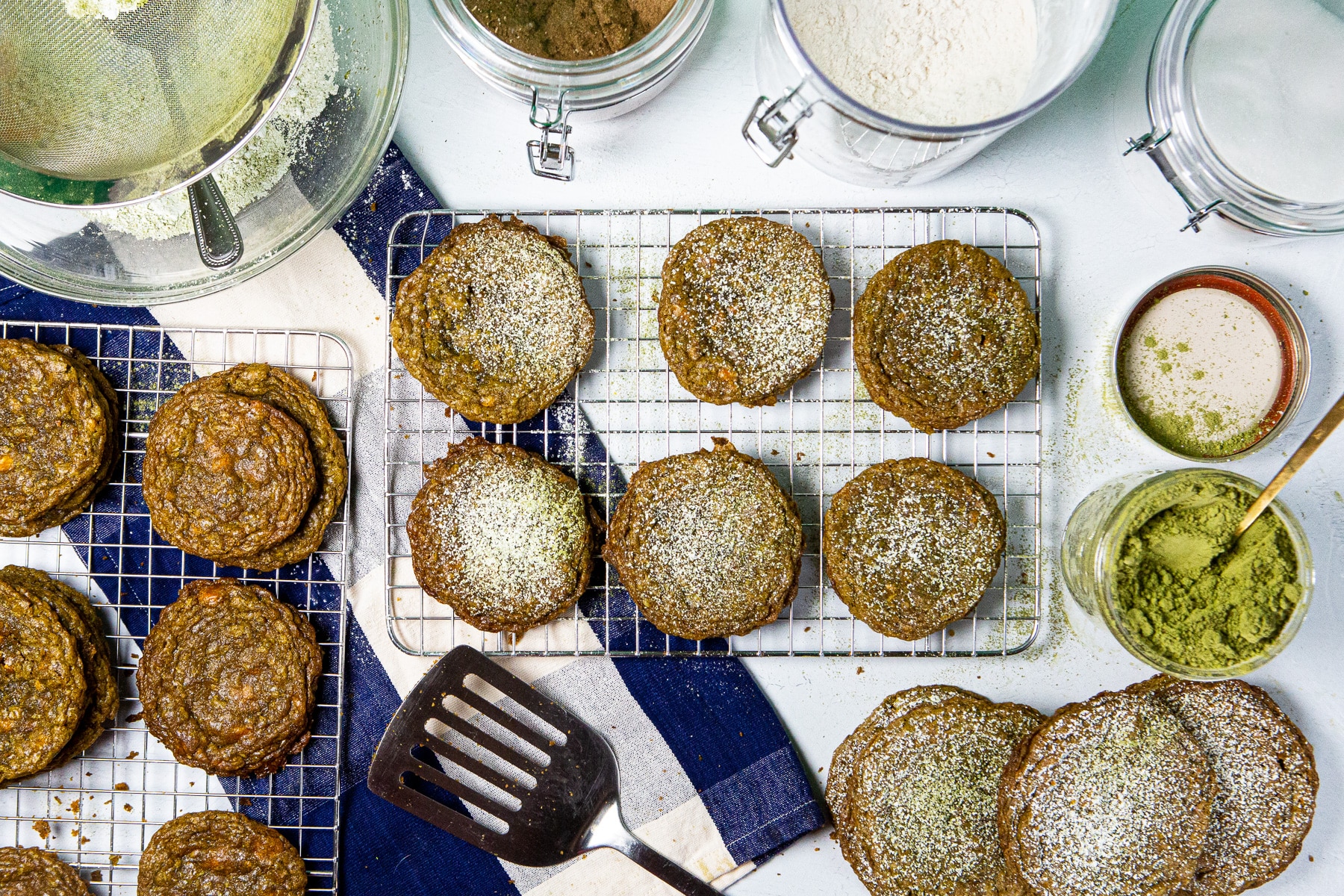 matcha cookie, matcha cookies, matcha, cookies, matcha & butterscotch oatmeal cookies, 