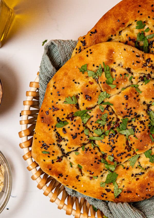 Turkish Bread w/ Black Sesame Seeds & Red Pepper Flakes