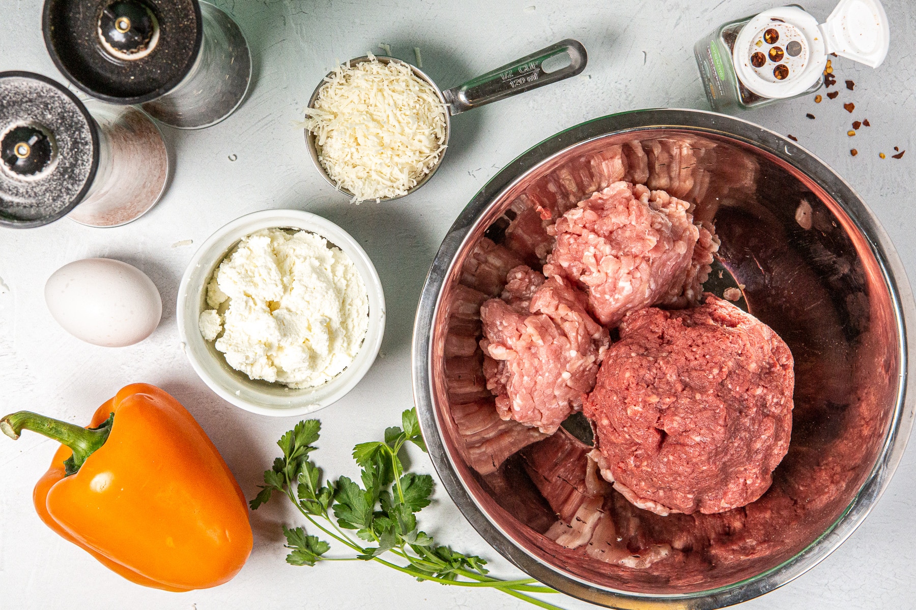 Ingredients for meatballs