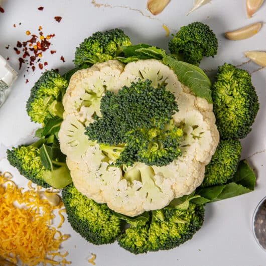 Air fryer Broccoli and Cauliflower - CHEESY Goodness