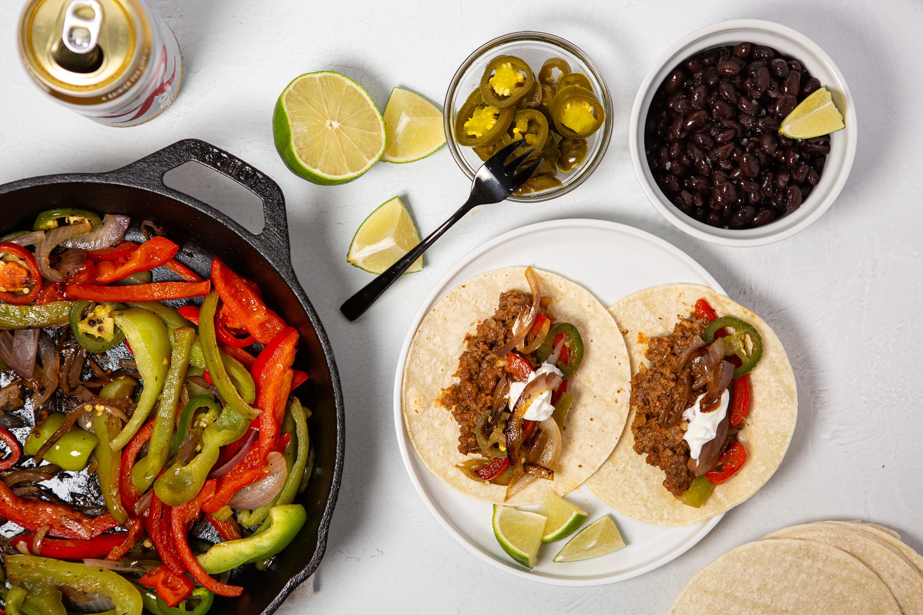 JUICY Ground Beef Fajitas w/ Pickled Jalapeños, ground beef fajitas, how to make ground beef fajitas, ground beef fajitas recipe, fajitas, ground beef, beef fajitas recipe, ground beef fajita wraps,