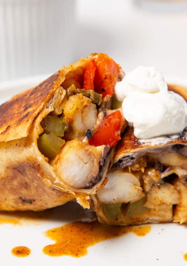 Crispy Shrimp Fajitas Wrap, a Tex-Mex DELIGHT