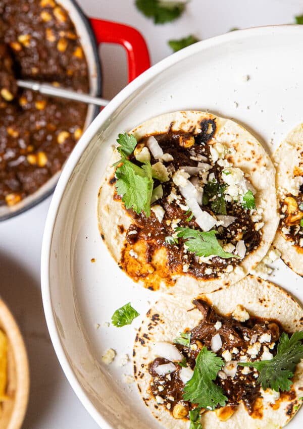 SPICY, SWEET, & SAVORY Braised Beef & Chocolate Mole Tacos