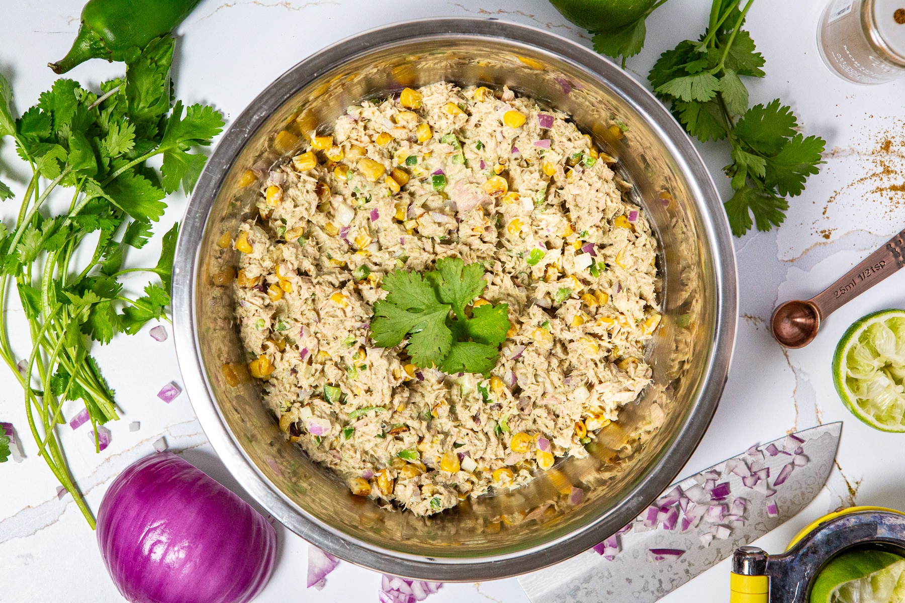 Spicy Mexican Tuna Salad, Tuna Salad, Spicy Tuna Salad, Mexican Tuna, Canned Tuna Salad, Canned Tuna Recipes, Tuna Recipes, Tuna Salad Wraps, Meal Prep Tuna,  