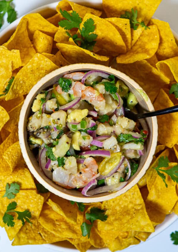 Miso Lime Shrimp and Cod Ceviche